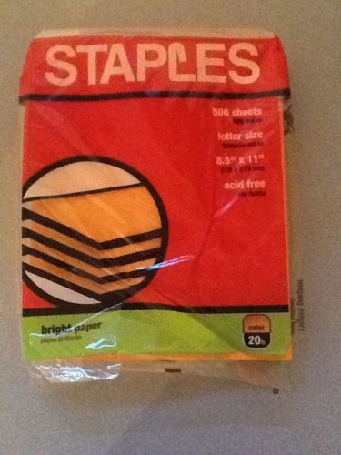 Staples Bright Orange Letter Size Paper