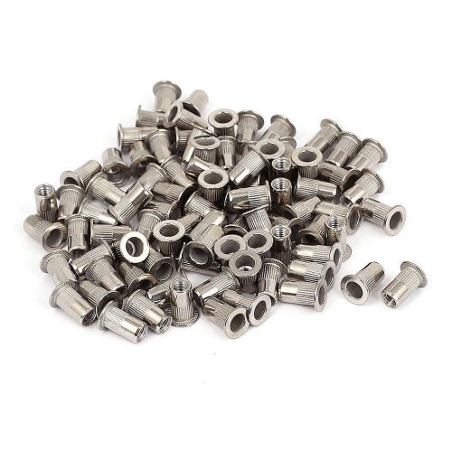 Uxcell m5 stainless steel flat head threaded rivnut rivet nut nutserts 100pcs for sale