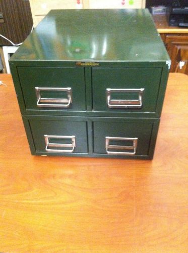 VINTAGE 50&#039;s ASCO STEELMASTER 4 DRAWER CARD FILE CABINET