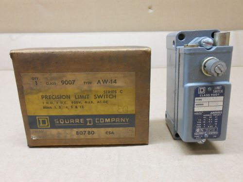 1 NIB SQUARE D 9007 AW14 9007AW14 PRECISION LIMIT SWITCH 1 N.O. 1 N.C. SERIES C