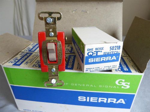 SIERRA Q-T LIGHT SWITCH Toggle Single Pole Model 5021B Beige NEW Multiple Avail.