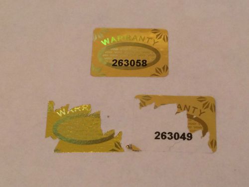 210 x Warranty Void Hologram Tamper proof Label 20mm x15mm Security Sticker Gold