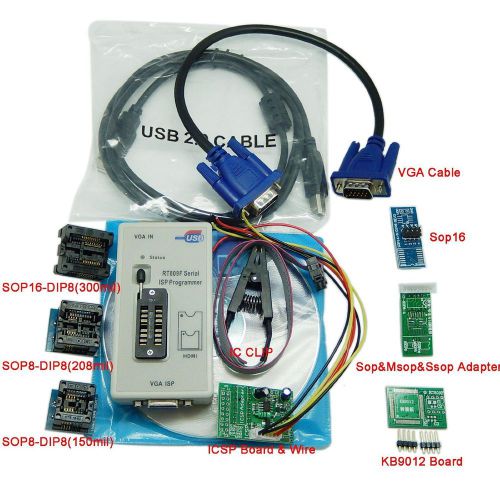 RT809F Programmer +7 Adapters+SOP8 IC Clip Motherboard LCD Reader