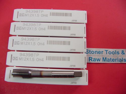 5 pc m12x1.5 h4 osg 3flute metric tap plug spiral point ticn cobalt 12mm 94398tp for sale