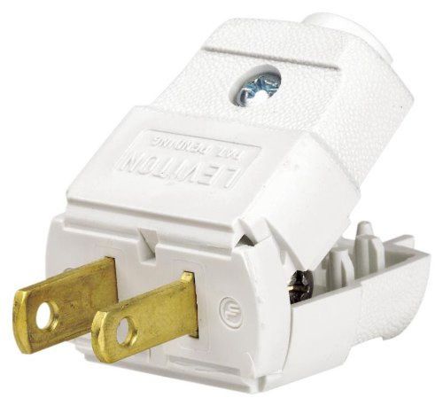 Leviton 101-WP 15 Amp 125 Volt NEMA 1-15P 2P 2W Plug Straight Blade Residenti...