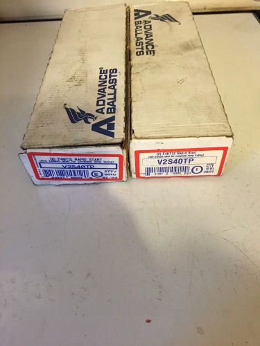 Lot Of Two Advance V2S40TP Light Ballast F40T12/10 Rapid Start 277VAC NIB