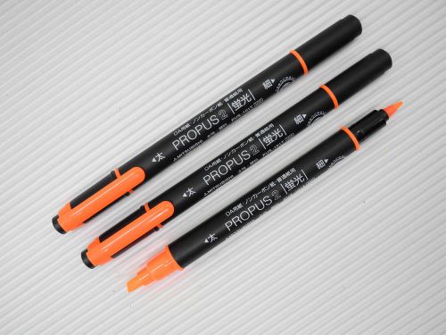 10pcs Uni-Ball 101-T 2 Twins head Highlighter orange