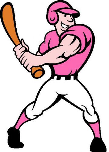 30 Custom Pink Baseball Player Personalized Address Labels