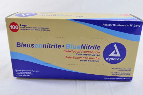 Dynarex Nitrile Powder Free Medical Exam Gloves 100/box Large New