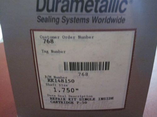 DURAMETALLIC RK148150 REPAIR KIT SINGLE INSIDE CARTRIDGE P-50 SHAFT SIZE 1.750&#034;