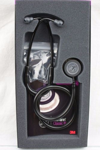 3m littmann classic iii stethoscope, black tube black finish, 27&#034; #5803 wc2 for sale