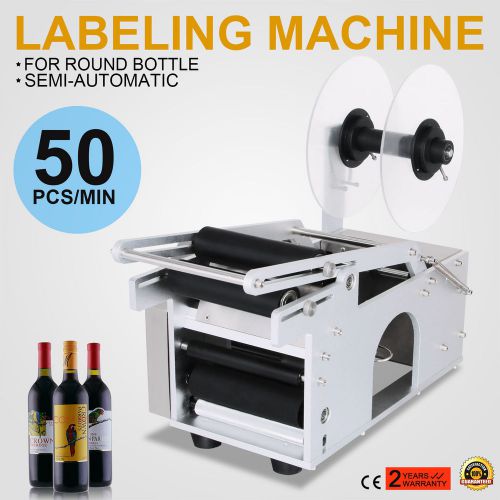 MT-50 Semi-Automatic Round Bottle Labeling Machine Alloy Portable Accurate