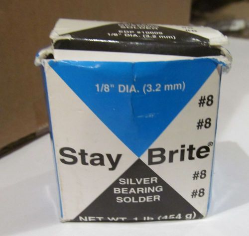 1 LB STAY BRITE #8 SILVER BEARING SOLDER 1/8&#034; DIA SB861