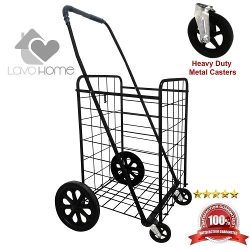 New Premium Heavy Duty Metal Caster Swivel front Wheels Folding Shopping Cart