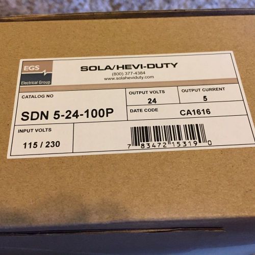 SDN5-24-100P SOLA/HEVI-DUTY POWER SUPPLY(NIB) BRAND NEW IN ORIGINAL BOX