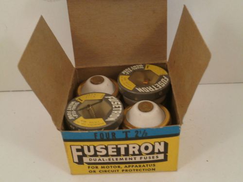 FUSETRON *BOX OF 4* DUAL ELEMENT FUSES T 2-1/2 *NIB*