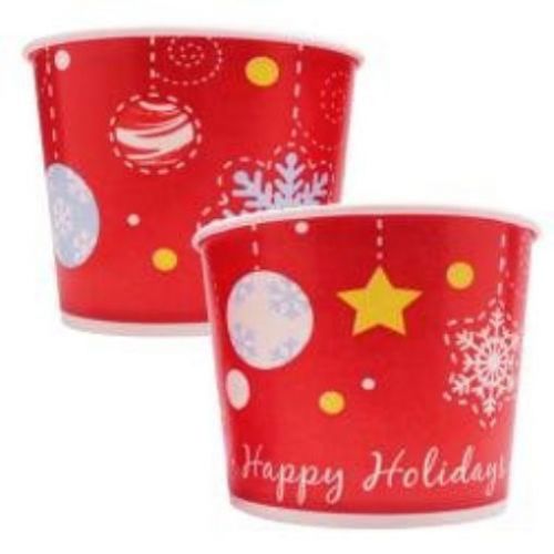 [ momokas apron ] 48 ct christmas dessert paper cup set 16 oz with dome lids and for sale