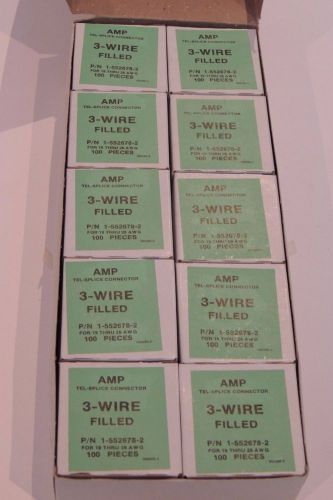Telephone Cable Splicing Amp 3 Wire Filled Tel-Splice Connectors 19-26 ga 1000ct
