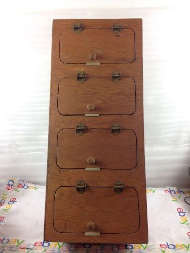 4 Cubby Hole Display Wood Cabinet Slot Chicken Coop Vintage