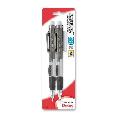 Pentel Side FX Automatic Pencil with Eraser Refill, 0.7mm, Assorted, 2 Pack