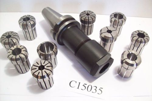 BT40 DA400 COLLET CHUCK WITH TEN(10) DA 400 COLLETS BT 40 MORE LISTED LOT C15035