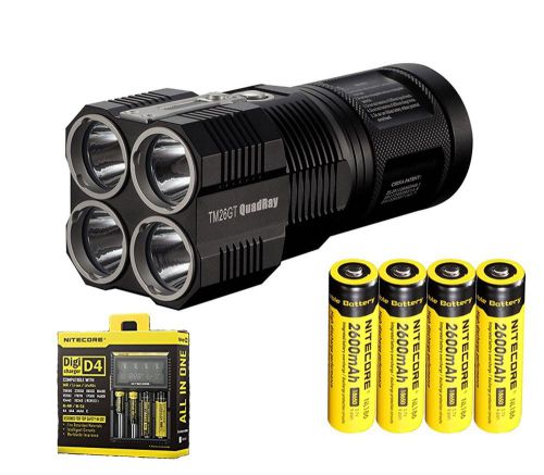 Nitecore TM26GT CREE XP-L HI V3 LED 3500-lumen Flashlight w/4xBatteys&amp;D4 Charger