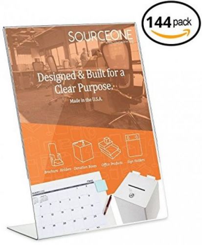 Source One 5 X 7 Inches Sign Holder, Slant Back Clear AD Frame (144 Pack)