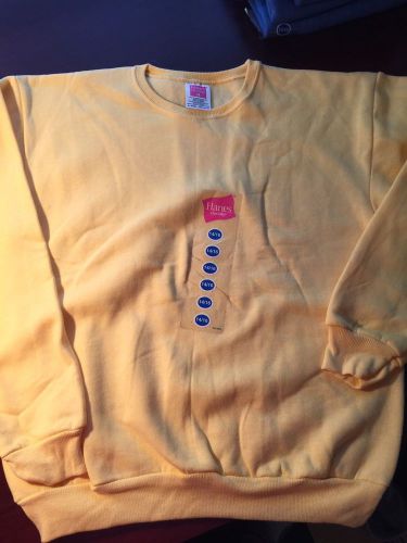 Hanes Her Way Bright Yellow Blank Sweatshirt Youth Size XLarge 14/16