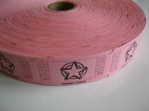 2000 Pink Star Single Roll Consecutively Numbered Raffle Tickets