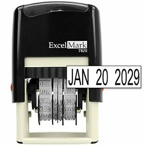 ExcelMark 7820 Self-Inking Rubber Date Stamp – Great for (Black Ink)