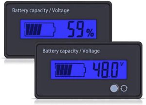 Multifunctional Battery Capacity Monitor 48V LCD Battery Fuel Gauge Indicator