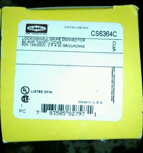 NEW HUBBELL CS6364C TWIST LOCK 50 AMP 125/250 VAC CONNECTOR