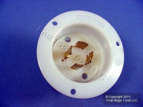 Leviton l15-20 twist locking flanged inlet plug nema l15-20p 20a 250v bulk 2425 for sale