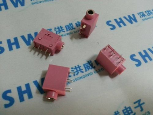 20Pcs 3.5mm Female Audio Connector 5 Pin DIP Stereo Headphone Jack PJ-325 Pink