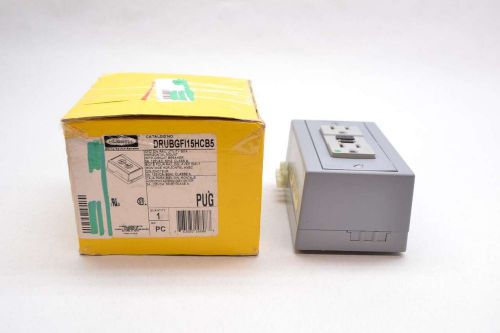 NEW HUBBELL DRUBGFI15HCB5 GFCI DUPLEX DIN RAIL UTLITY BOX RECEPTACLE D440283