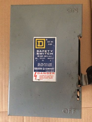 Square D 30 Amp 240-Volt Fused Saftey Switch