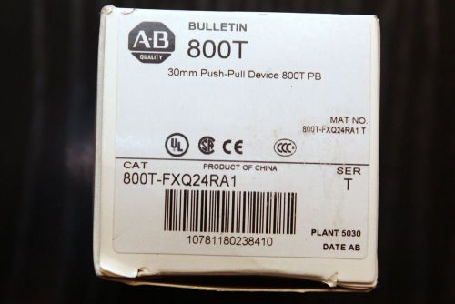 ALLEN BRADLEY 800T-FXQ24RA1 30mm PUSH PULL DEVICE E STOP 800TFXQ24RA1 E-STOP NEW