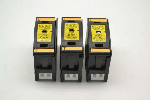 Lot 3 cooper bussmann jtn60030 0-30a amp 1p 600v-ac class j fuse holder b374456 for sale