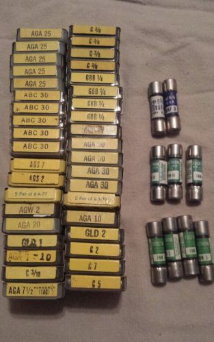 Lot of 197 NOS BUSS Fuses Variety AGA ABC GBB C AGS GLD AGW FNM BAF