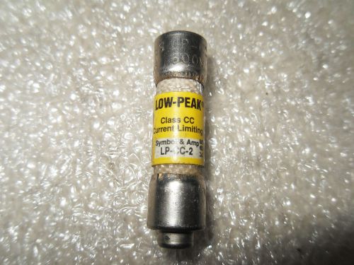 (RR14-1) 1 NEW BUSSMANN LOW-PEAK LP-CC-2 600VAC 2A CURRENT LIMITING FUSE