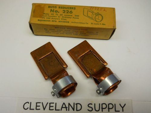 BUSSMANN NO. 226 BUSS REDUCERS 35-60A 250V FUSE TO 200A CLIPS (1 PAIR)  NIB