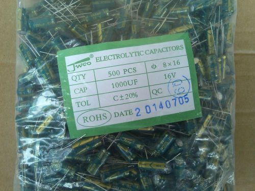 16v1000uf 16v  Jwco 8x16mm Electrolytic Capacitor LOW ESR   500PCS