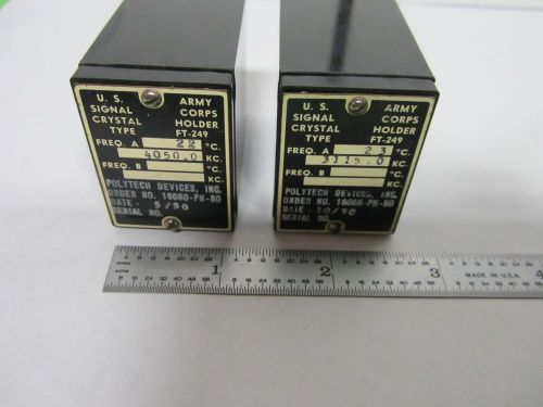 US ARMY SIGNAL CORPS QUARTZ CRYSTAL LOT 2 EA VINTAGE FREQUENCY CONTROL BIN#L1-06