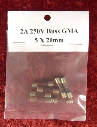 Qty-7 2A 250V Buss GMA 5X20mm  (NEW)