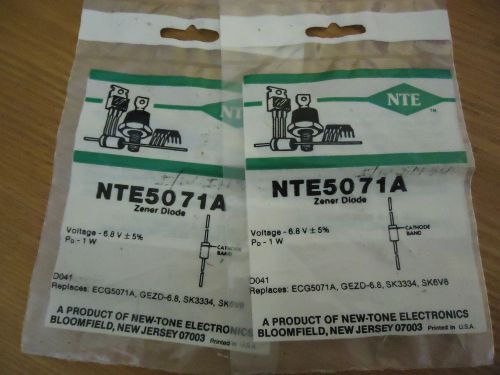 Lot x 2 NTE 5071A Zener Diode 6.8V