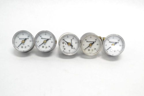 LOT 5 HONEYWELL PRESSURE GAUGE 0-30PSI 1-1/2IN FACE 1/8N NPT B276283