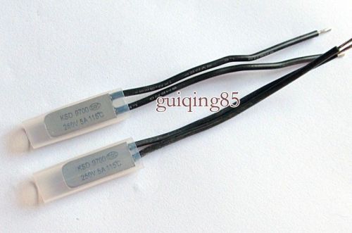 5pcs ksd9700 nc thermostat temperature switch 115?c bimetal disc control 250v 5a for sale