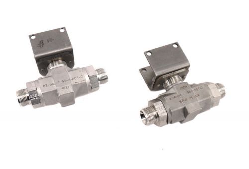 Lot 2 Parker 8Z-B8L-T-SS-V-ACT-C 2-Way 1/2&#034;-NPT Inline Manual Ball Valve SS