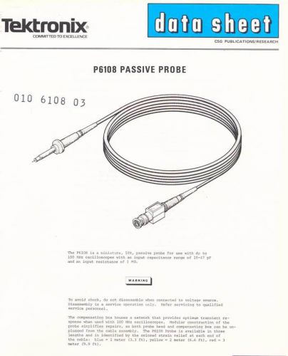 TEKTRONIX MANUAL - P6108 VOLTAGE PROBE