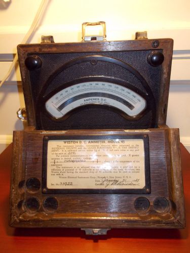 Weston Electrical Electric Volt Meter Model 45 Antique Pat JUL 16 1901 Oak Case